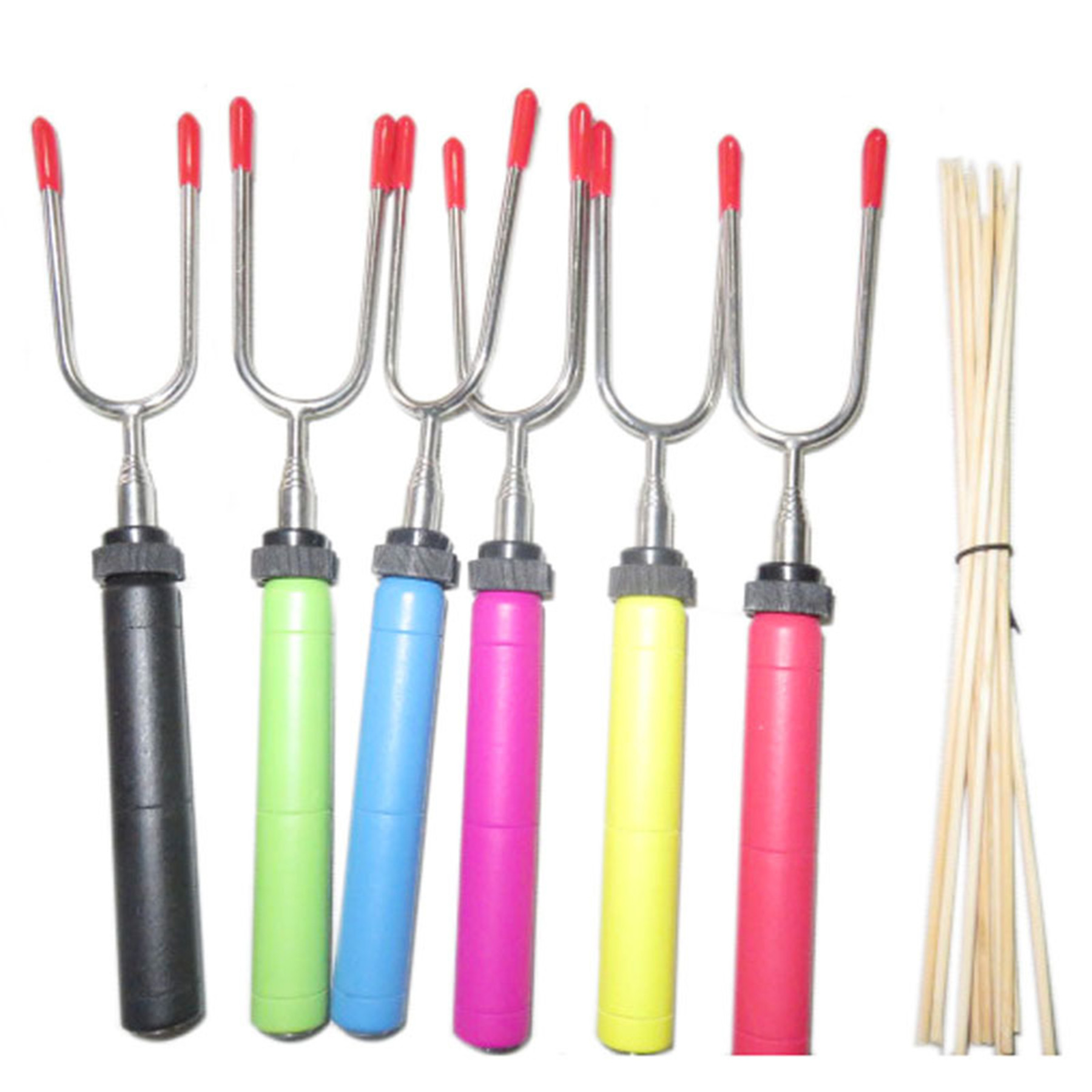 Smores Skewers Telescoping Rotating Forks Set of 6 3