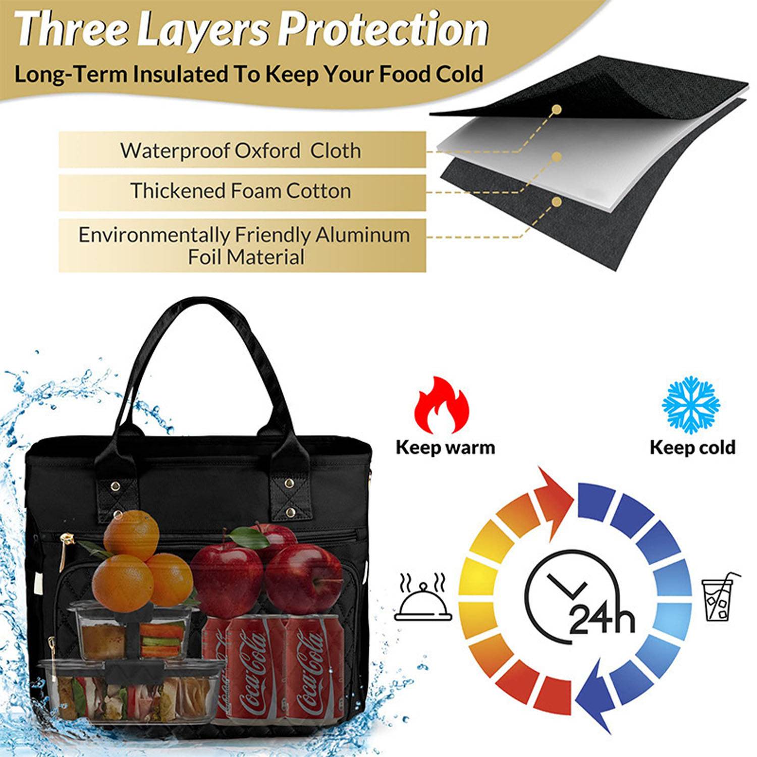 15L Insulated Lunch Tote Bag — Large Capacity & Nylon 8