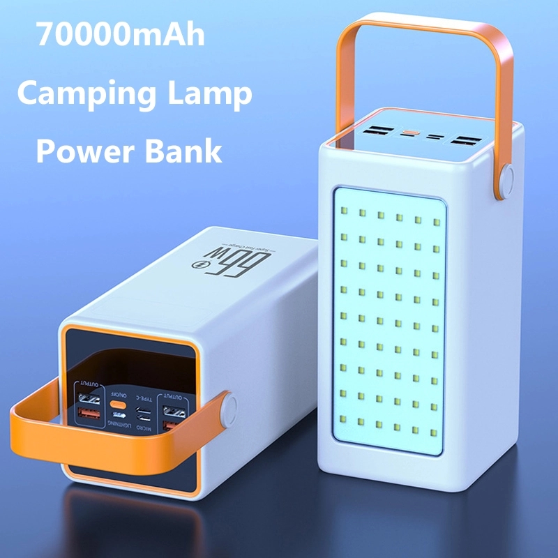 70000mAh 66W Super Fast Charging Camping Lamp Power Bank 2