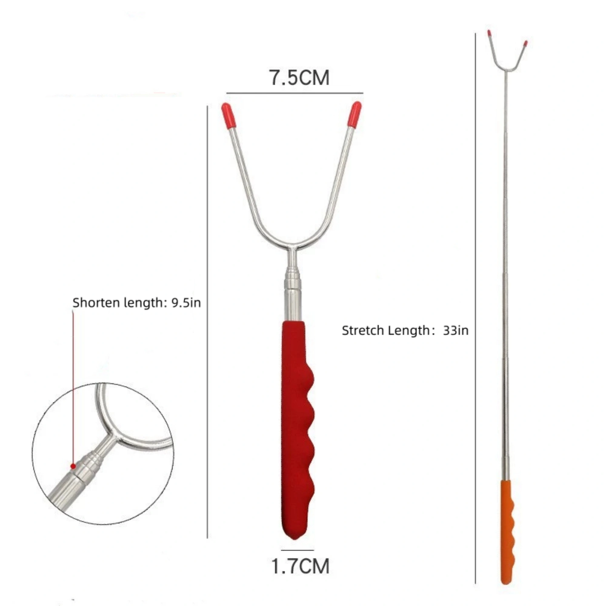 U-shaped telescopic barbecue fork 2