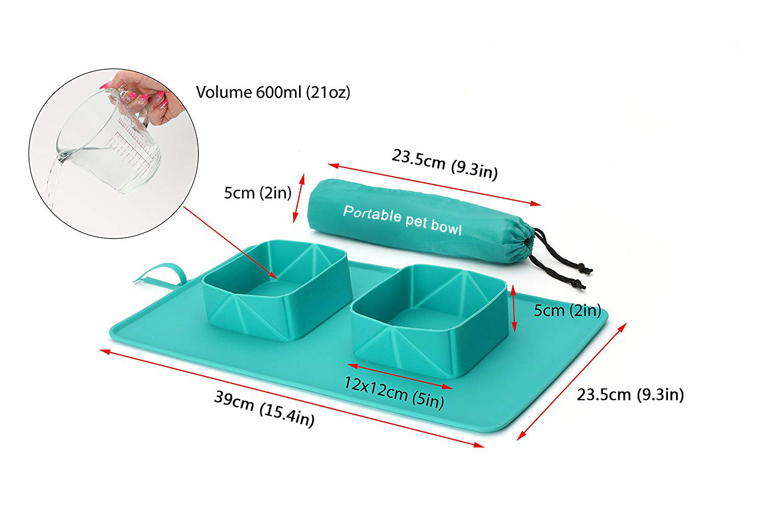 21oz Silicone Folding Pet Bowl 2