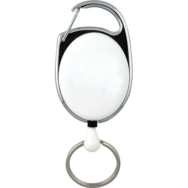 30" Carabiner Style Retractable Badge Reel Non-Printed with Split Ring Attachment 2