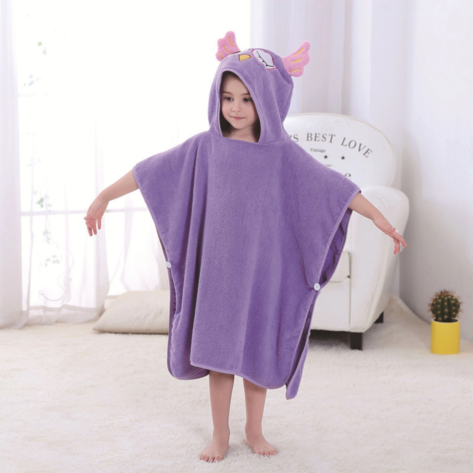 Kids Bath Pool Beach Towel Robe With Hood 3