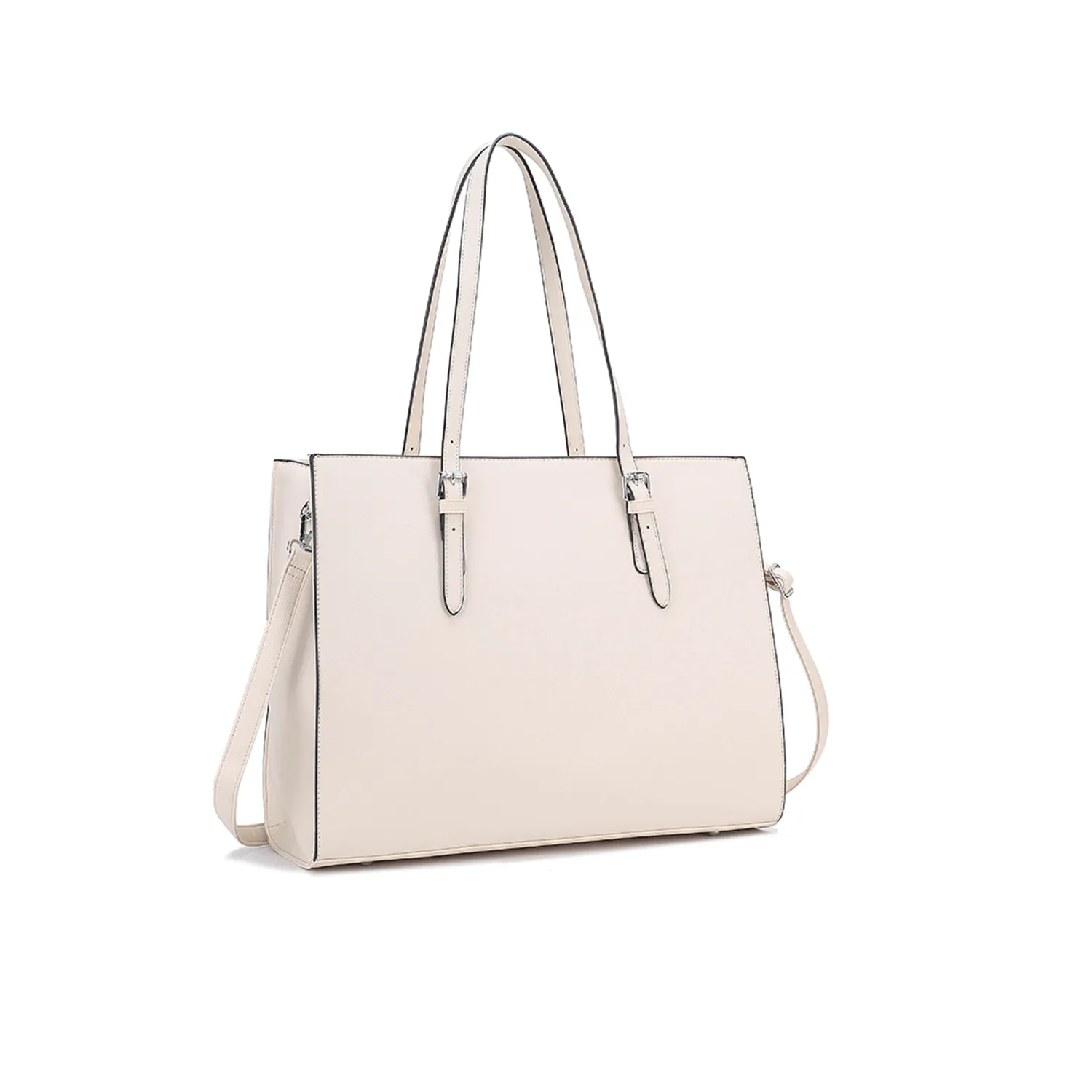 15.6 Inch Laptop Waterproof Leather Tote Bag 4