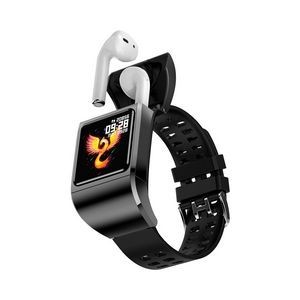Smart Watch Bracelet With Wireless Ear Buds And Fitness Tracking 24
