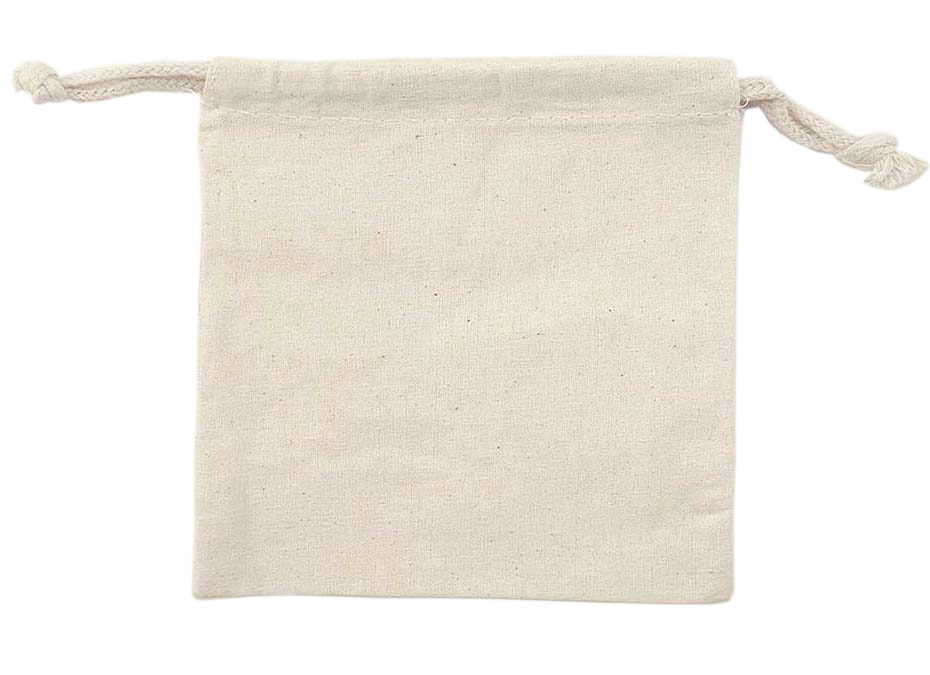 Weedy 100% Natural Cotton Drawstring Bag 6x6" 1