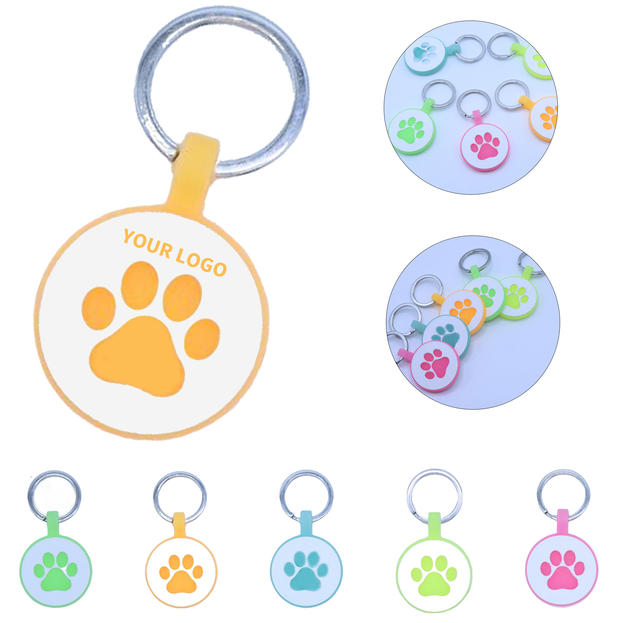 Silent Silicone Round Pet Identification Tag 4