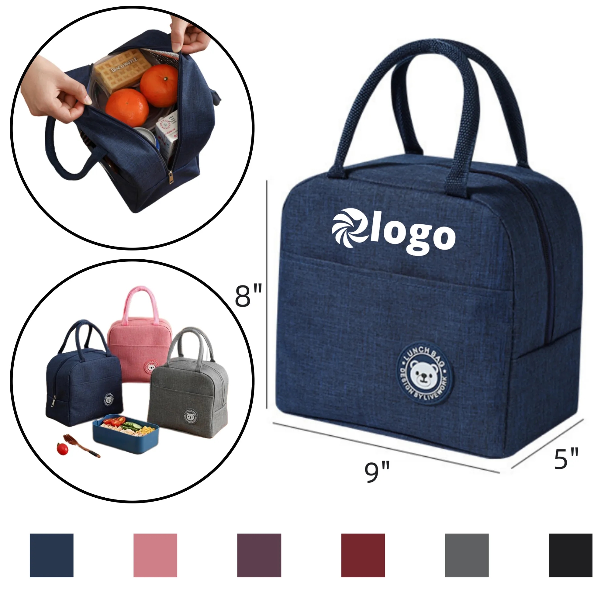 Oxford Insulated Lunch Bag For Meals 6