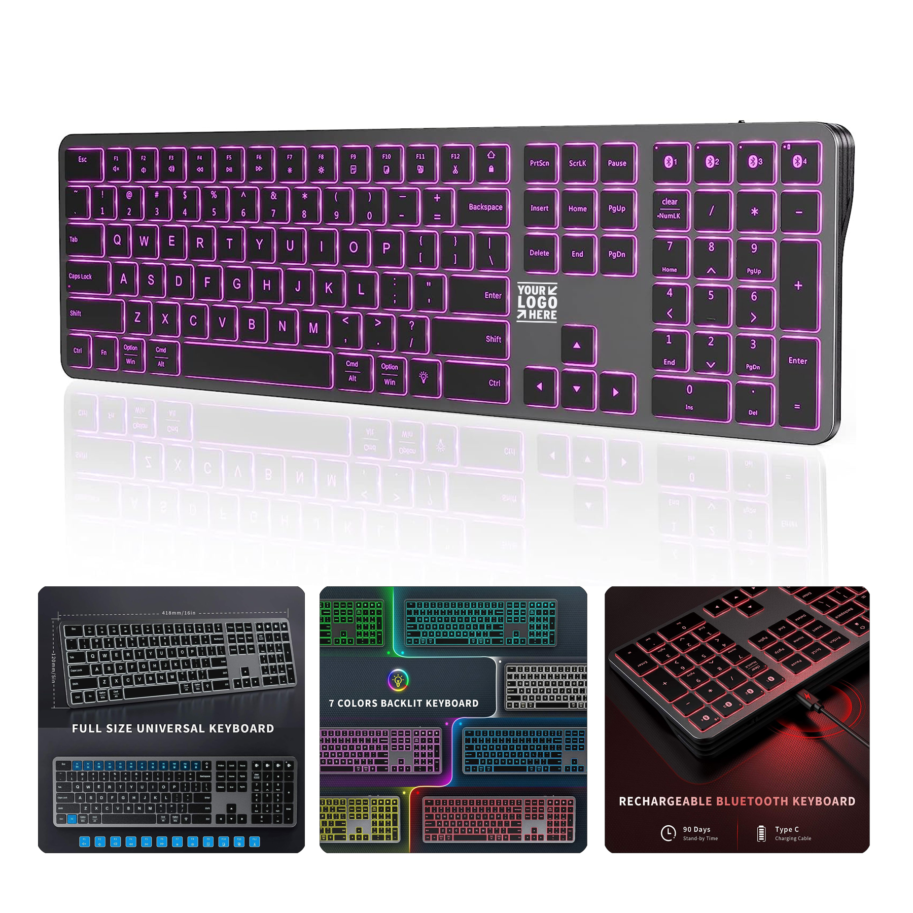 Windows & Mac OS Backlit Bluetooth Keyboard