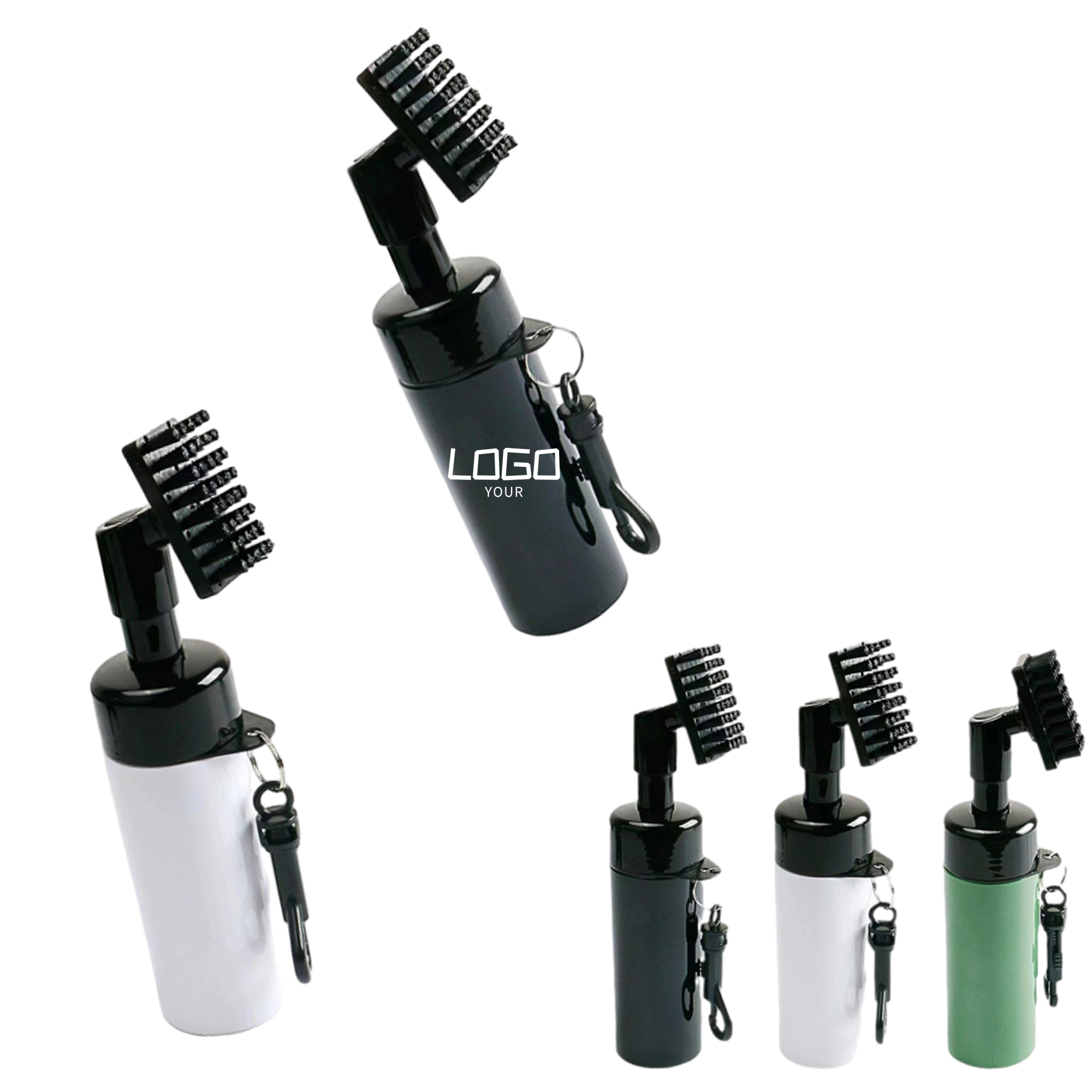 Retractable Nylon-Bristle Golf Ball Cleaner Brush 1