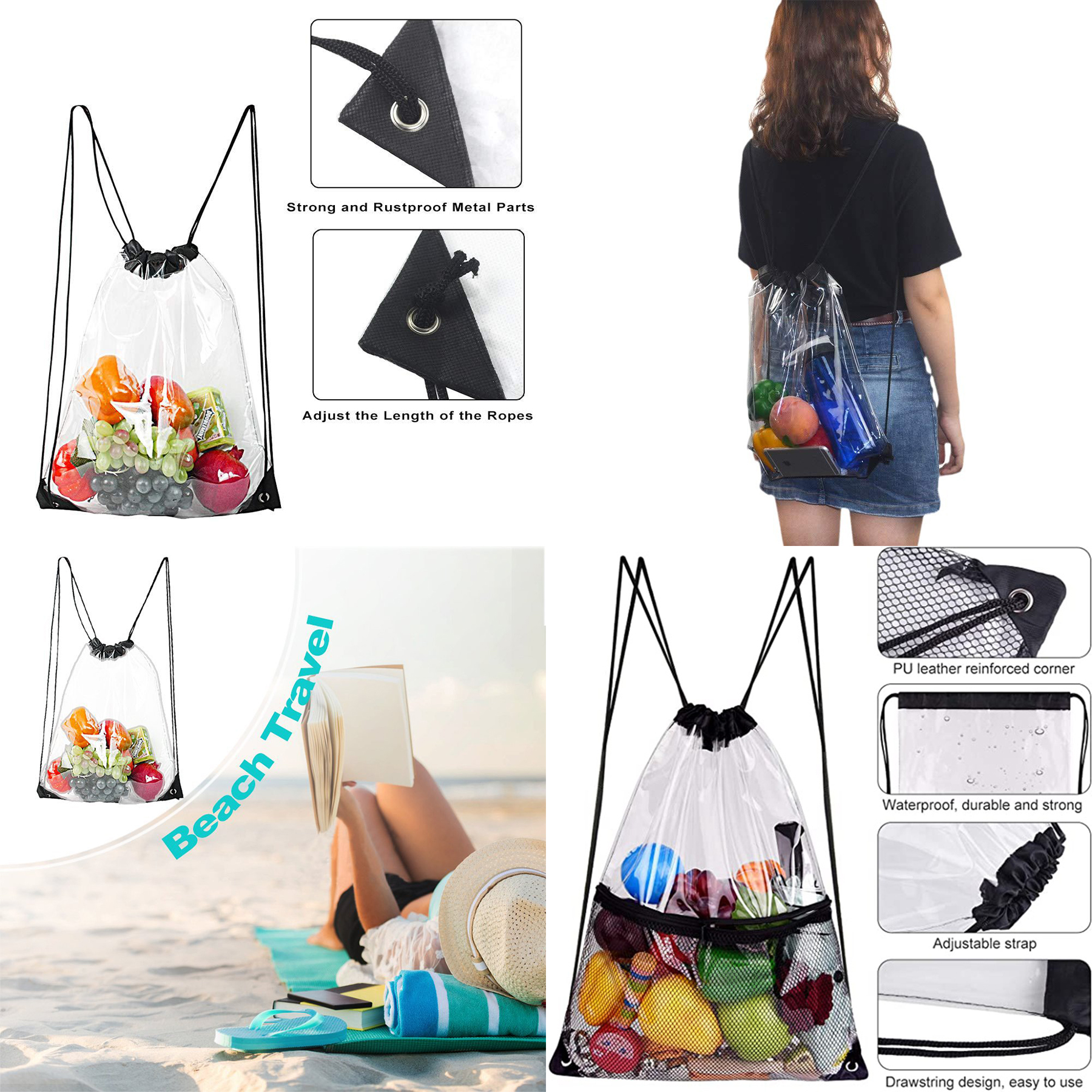 Clear Drawstring Bag 2