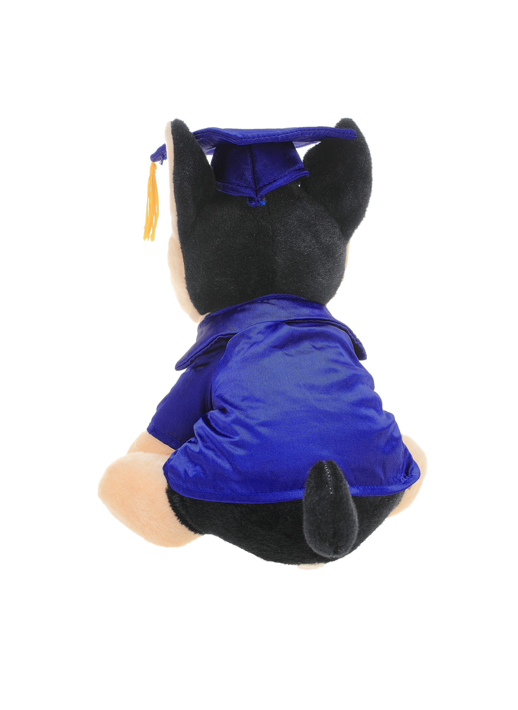 Soft Plush Sitting German Shepard with Graduation Cap & Gown 2