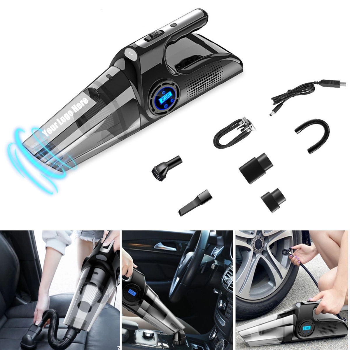 Car Vacuum Cleaner With Digital Air Compressor Pump 6