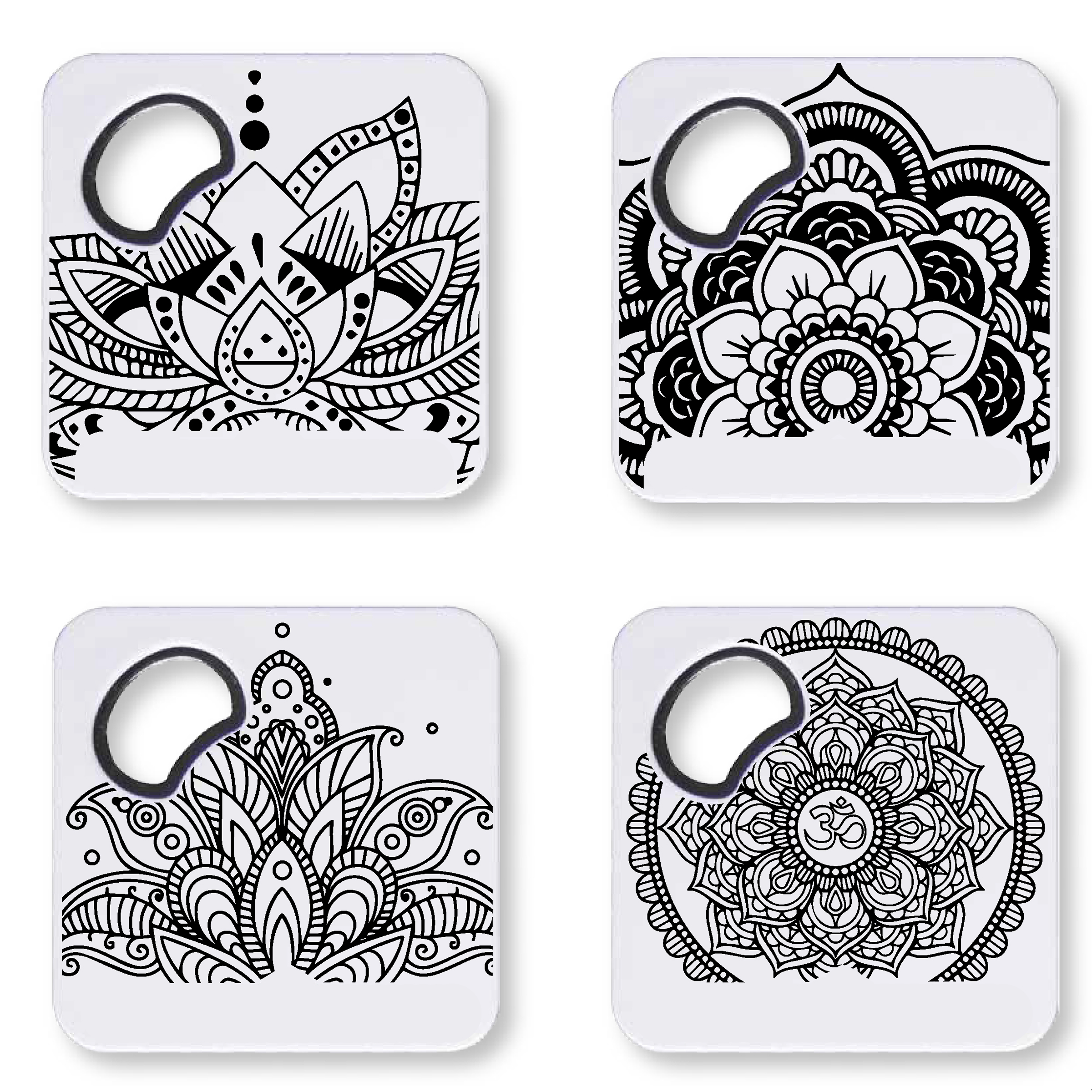 Magnetic Coaster With Bottle Opener Set