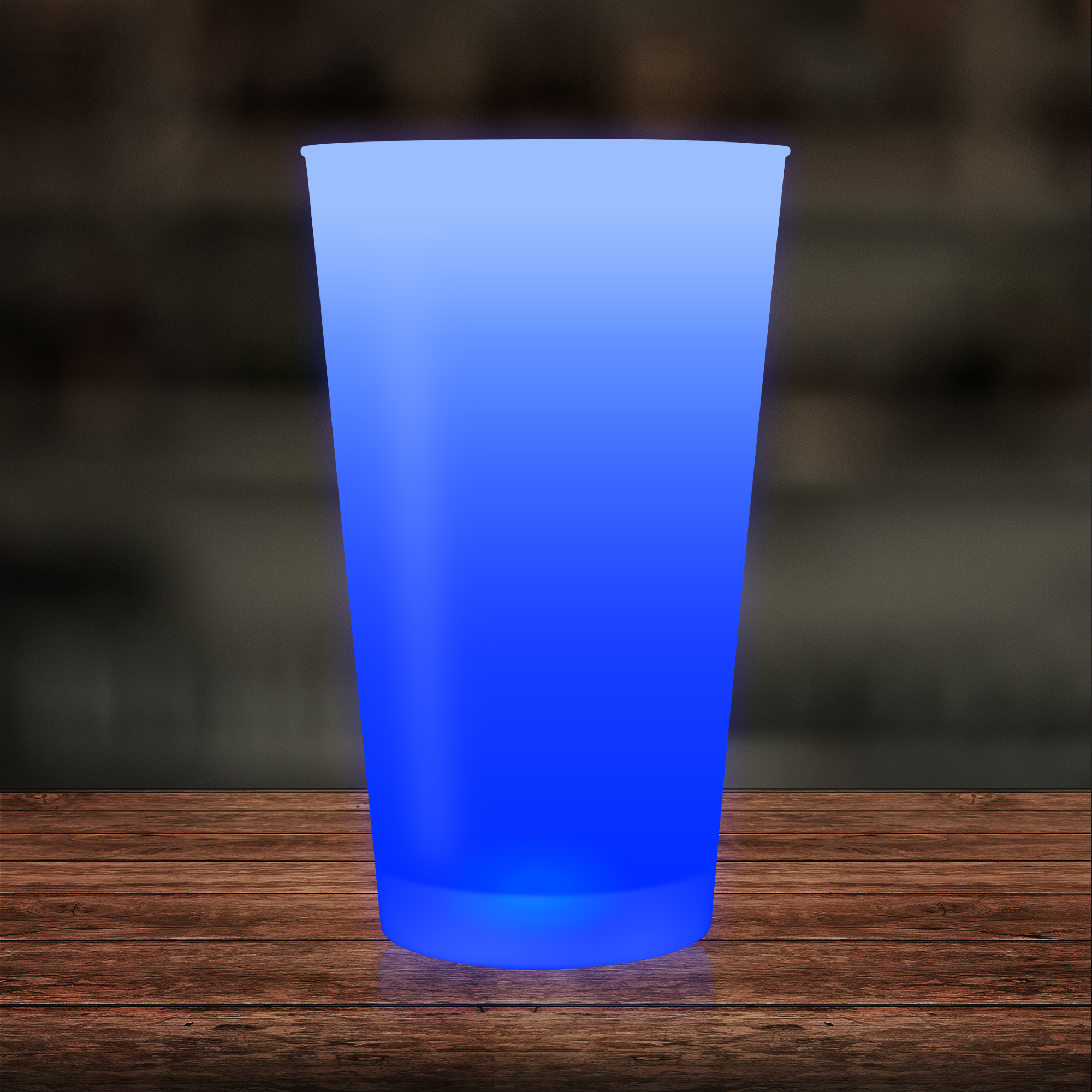 Blue LED Light Up Glow Neon Look 16 oz Drinking Pint Glass 9