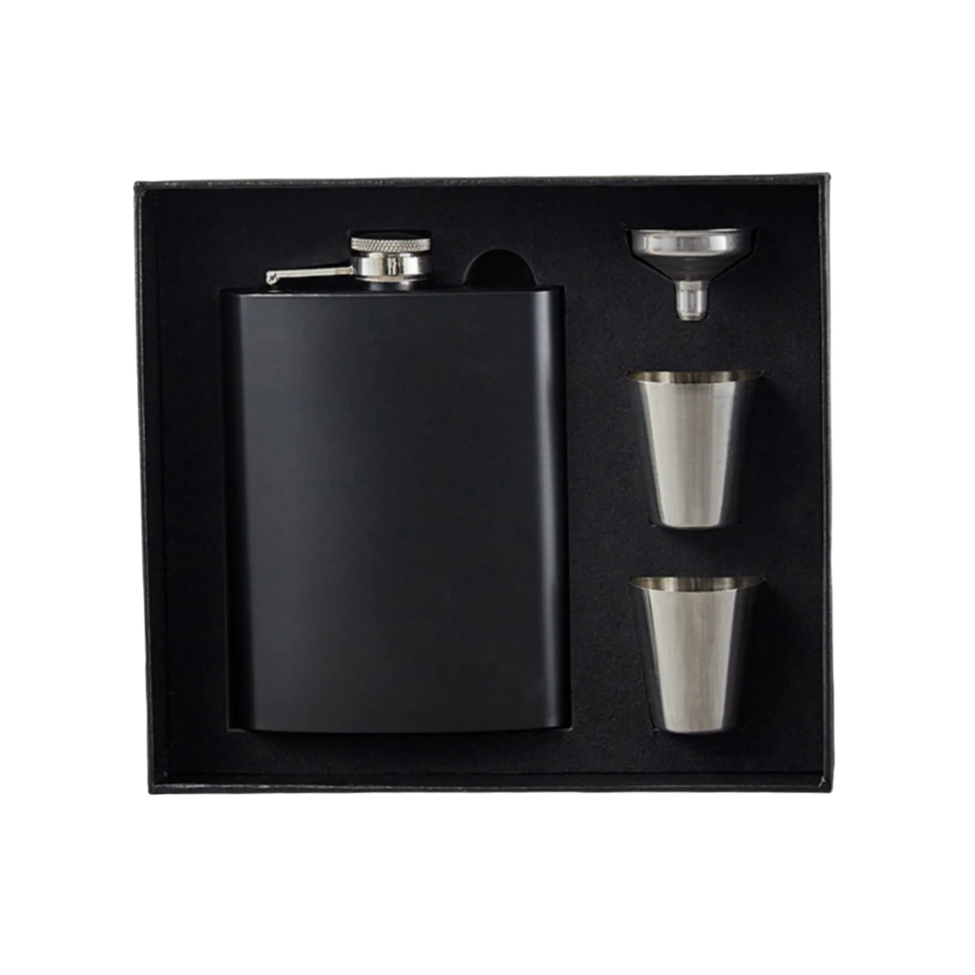 8oz Portable Stainless Steel Hip Flask Set Gift, custom water bottle with logo imprint 7