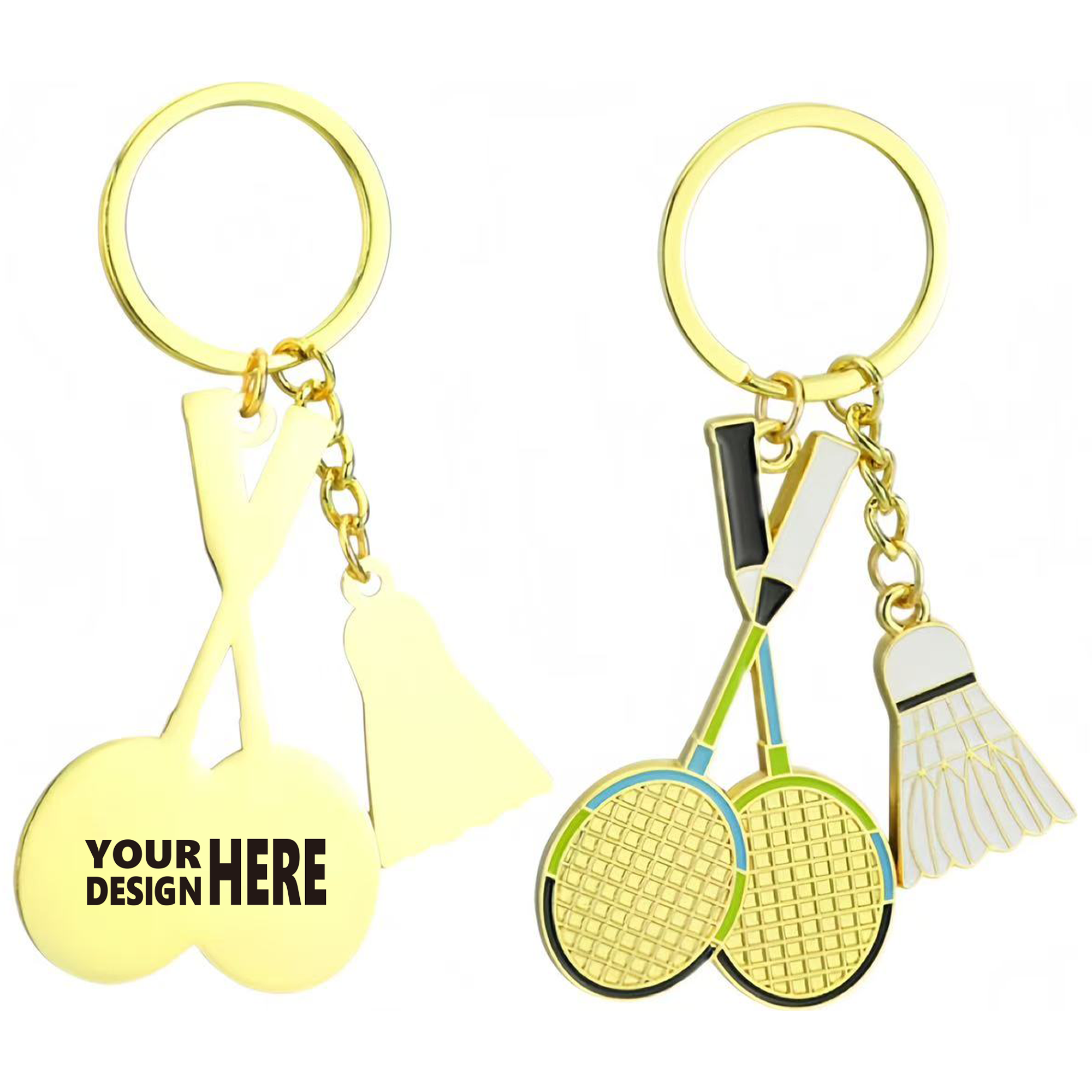 Feathered Racket Key Fob 2