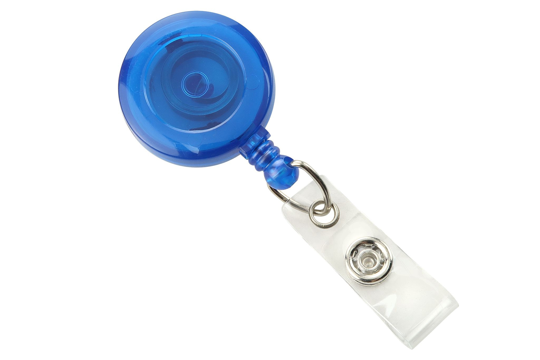 Round Translucent Plastic Badge Reel (Blue) 1
