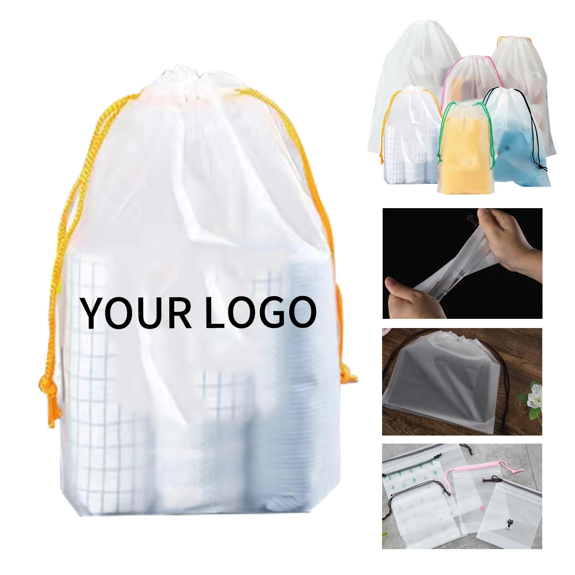 Reusable Frosted Drawstring Bag 4