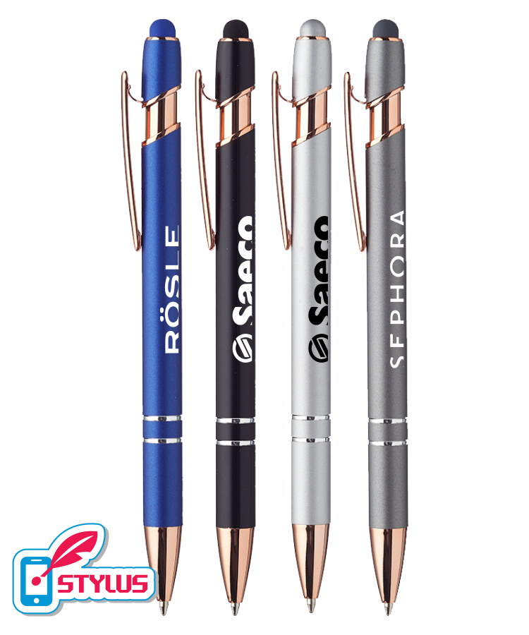 Union Printed - Majesty Stylus Pen with Rose Gold Trim 1