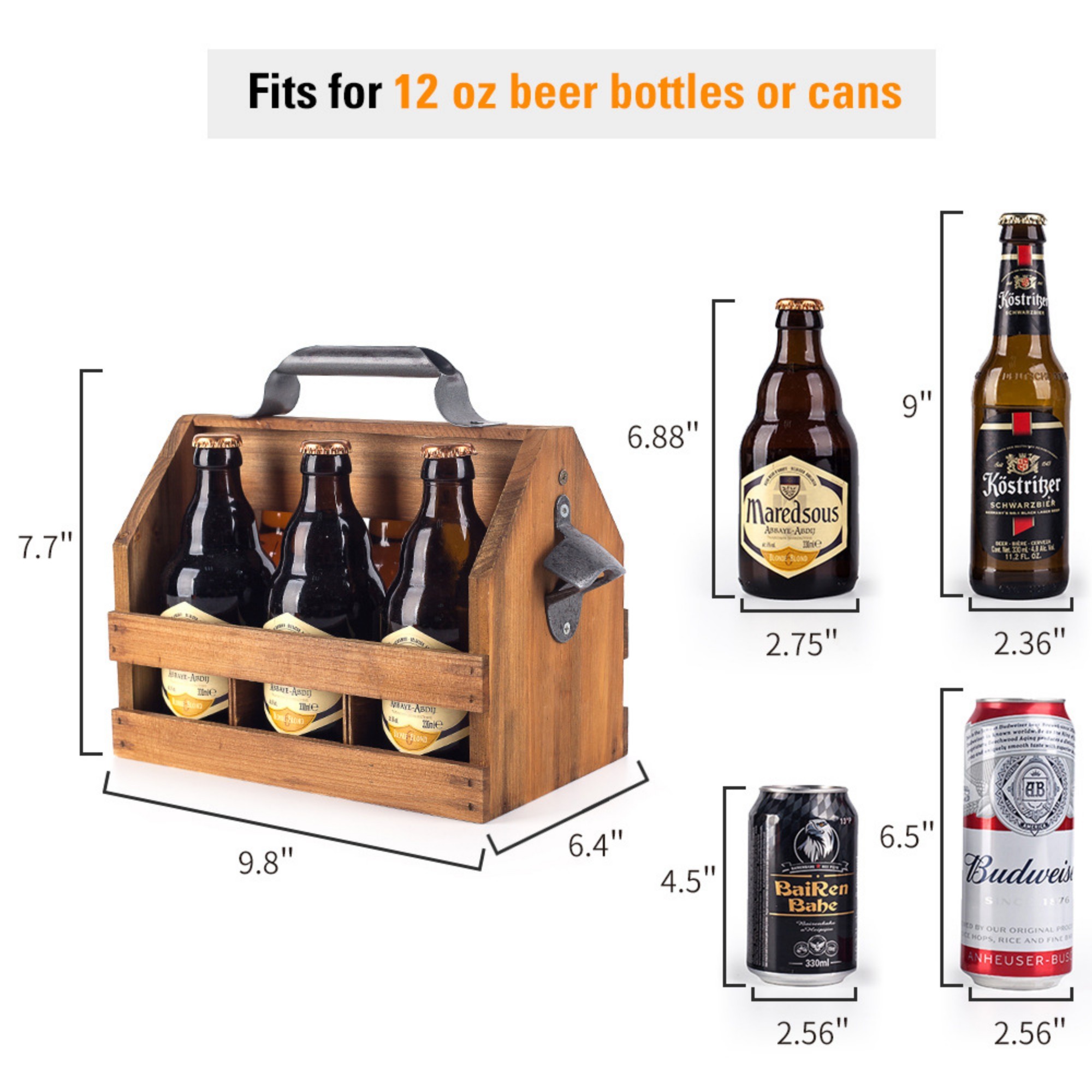Rustic 6-Bottle Wooden Beer Crate 9
