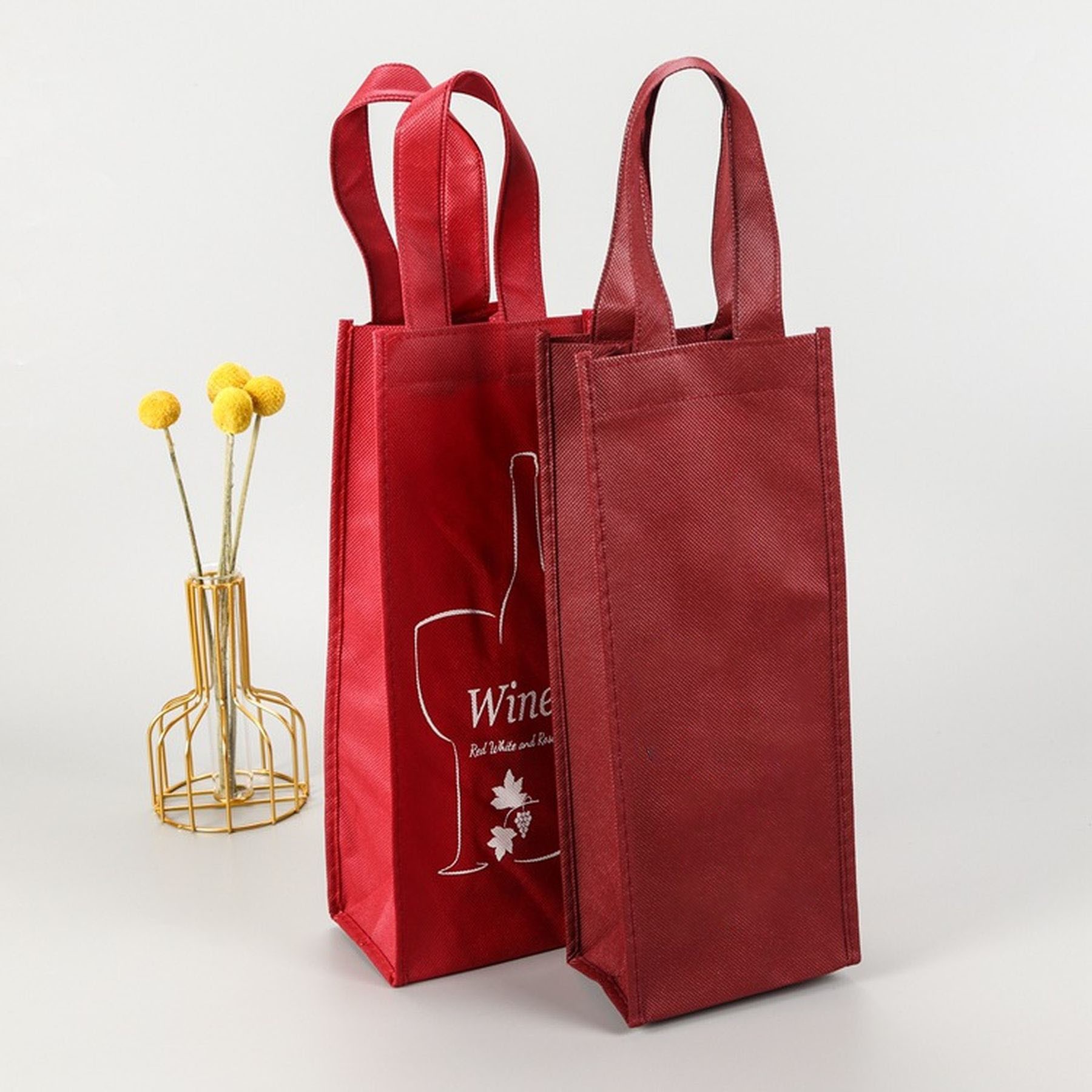 Reusable Non-Woven Wine Bag With Handles 2