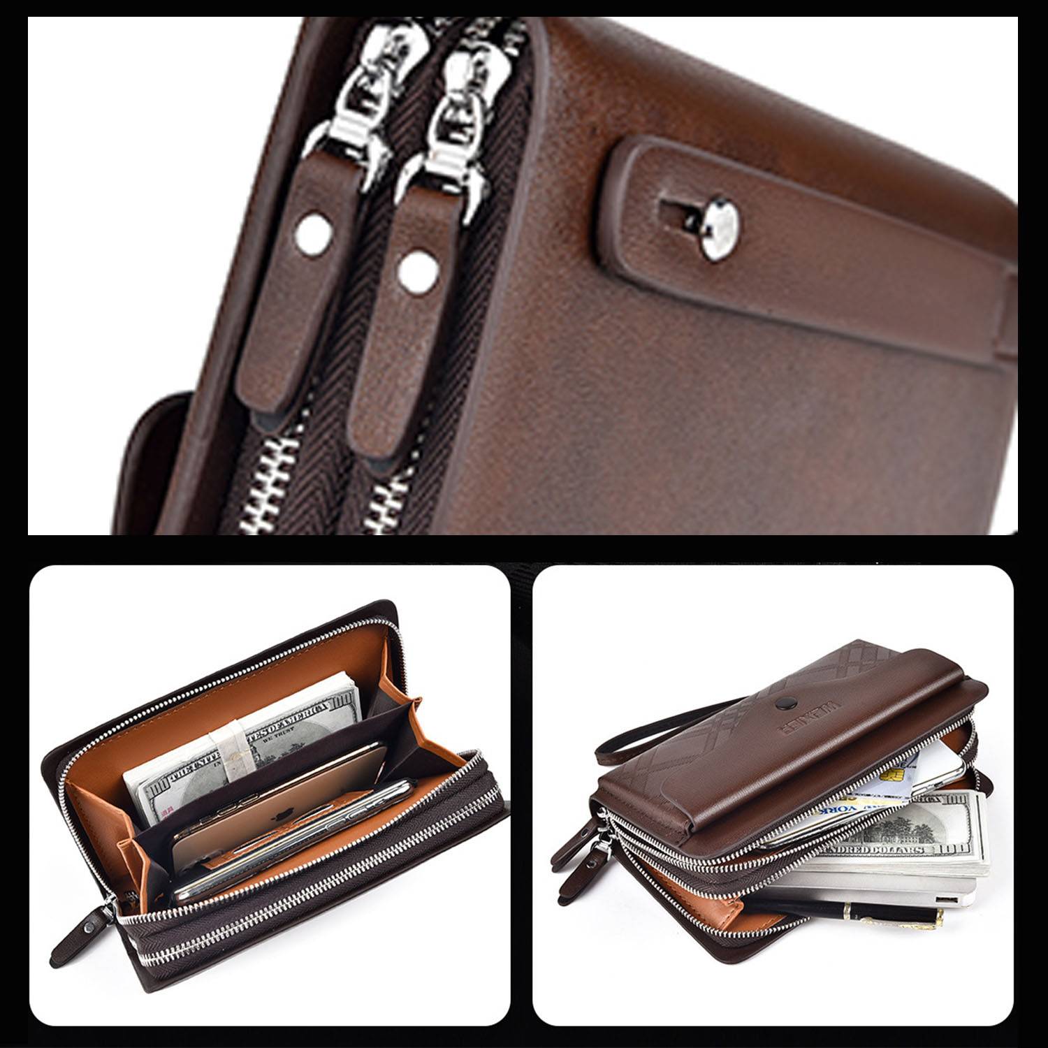 PU Leather Zipper HandBag For Man 4