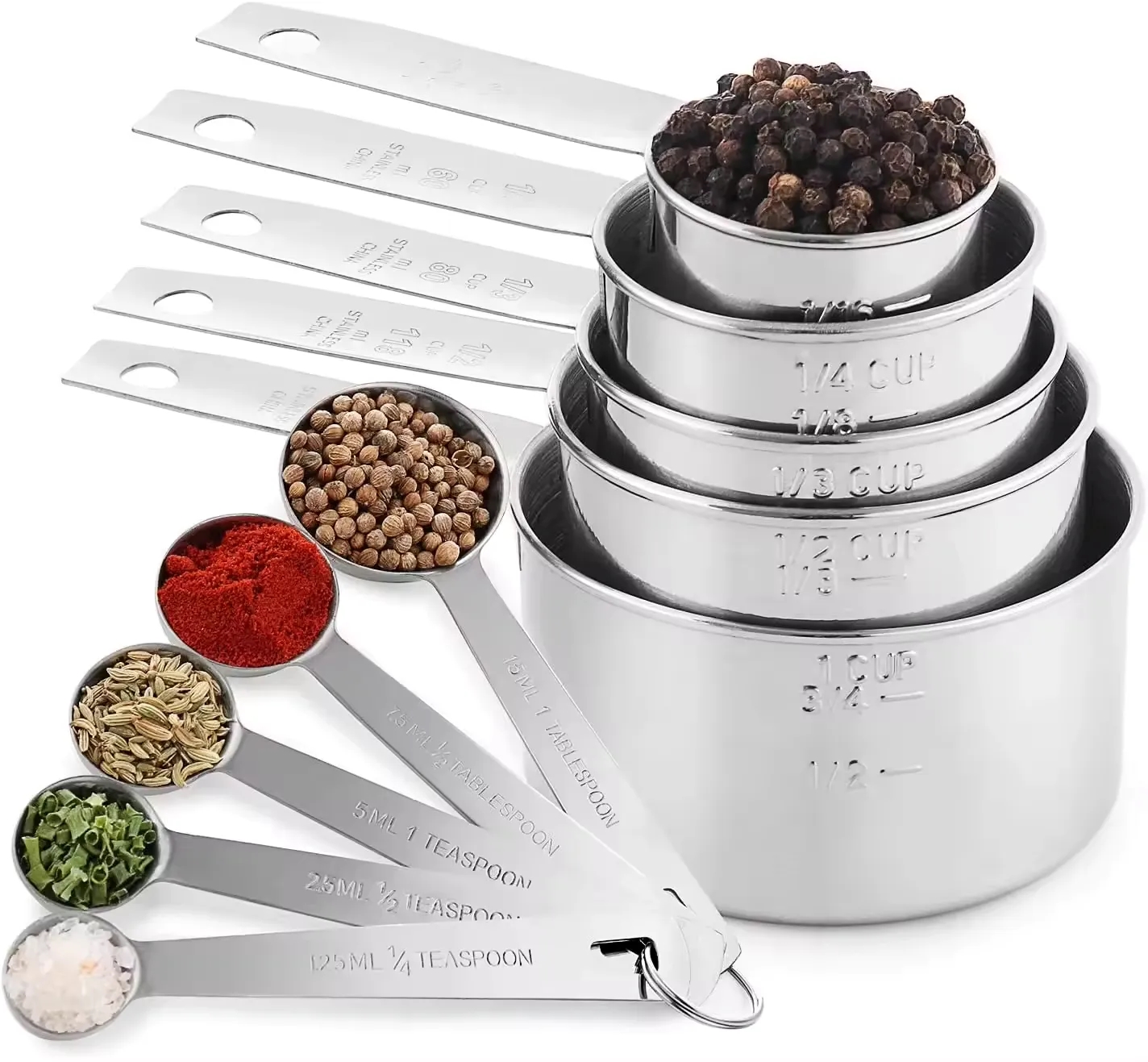 Stainless Steel Measuring Cups And Spoons 6