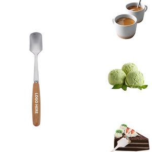 Wooden Handle Dessert Coffee Spoon 14