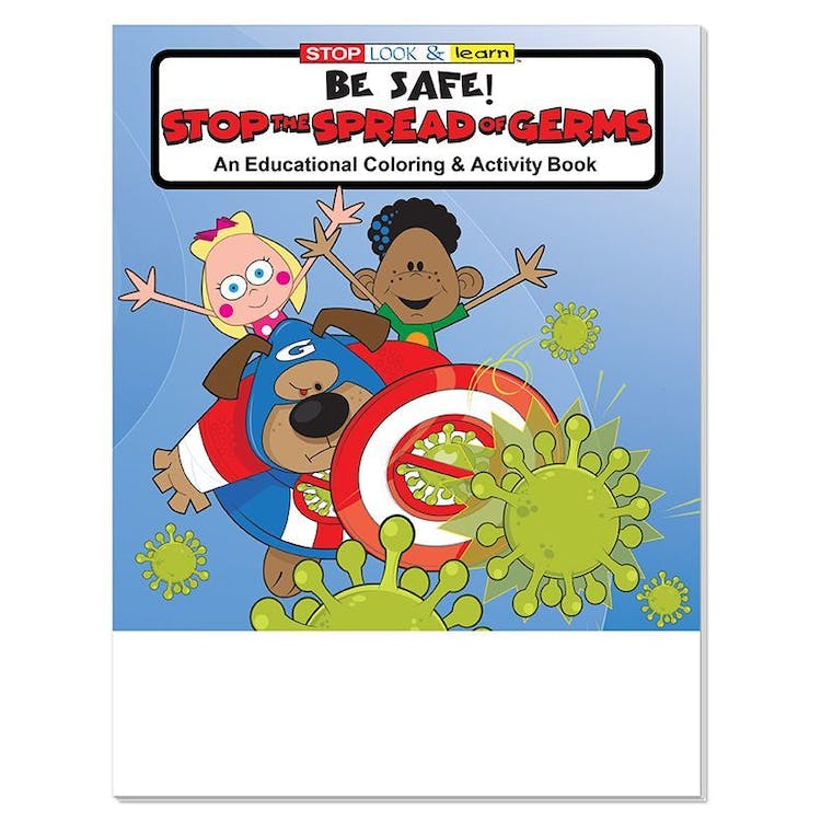 Stop Germ Spread Educational Coloring Books - 16 Pages Ages 3-9 1
