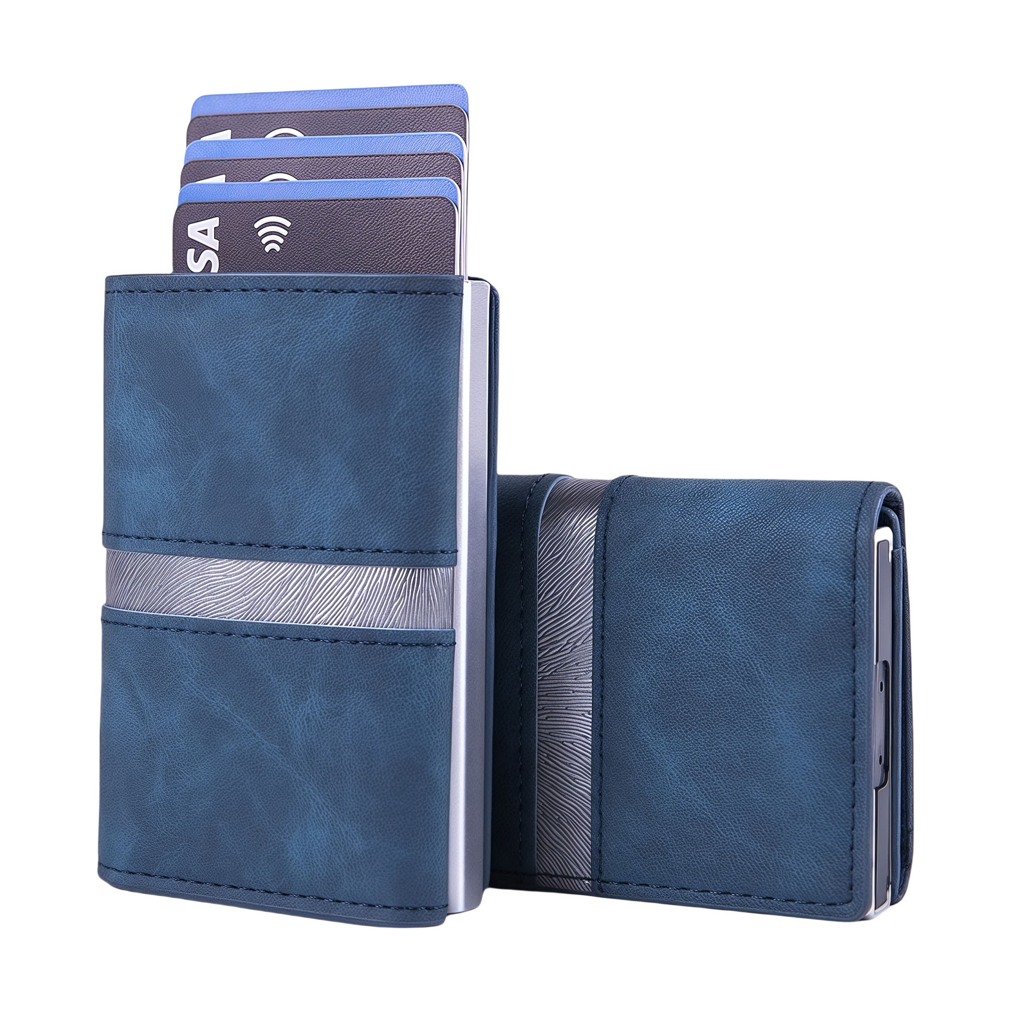 RFID Blocking Carbon Fiber Aluminum Credit Card Holder Men's Wallet 2
