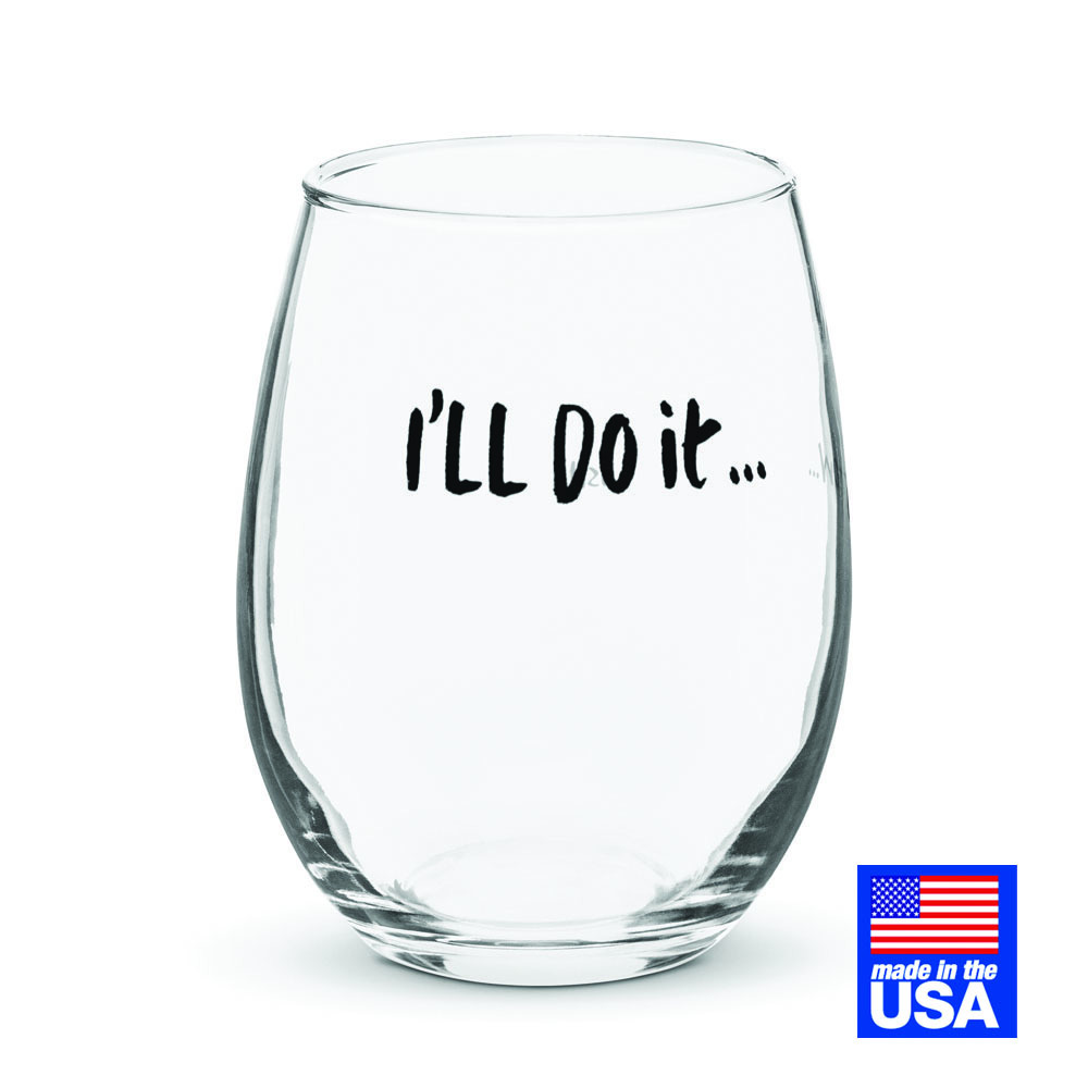9 Oz. Stemless Crystal Wine Glass (Made in the USA) 3
