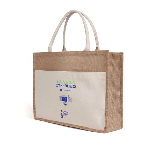 Promotional Canvas Pocket Jute Tote Bags 2