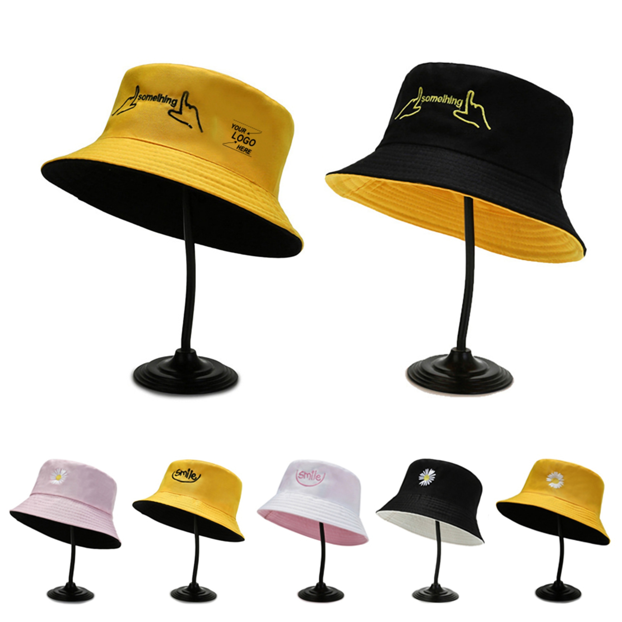 Adult's Oversized Reversible Cotton Bucket Hat 6