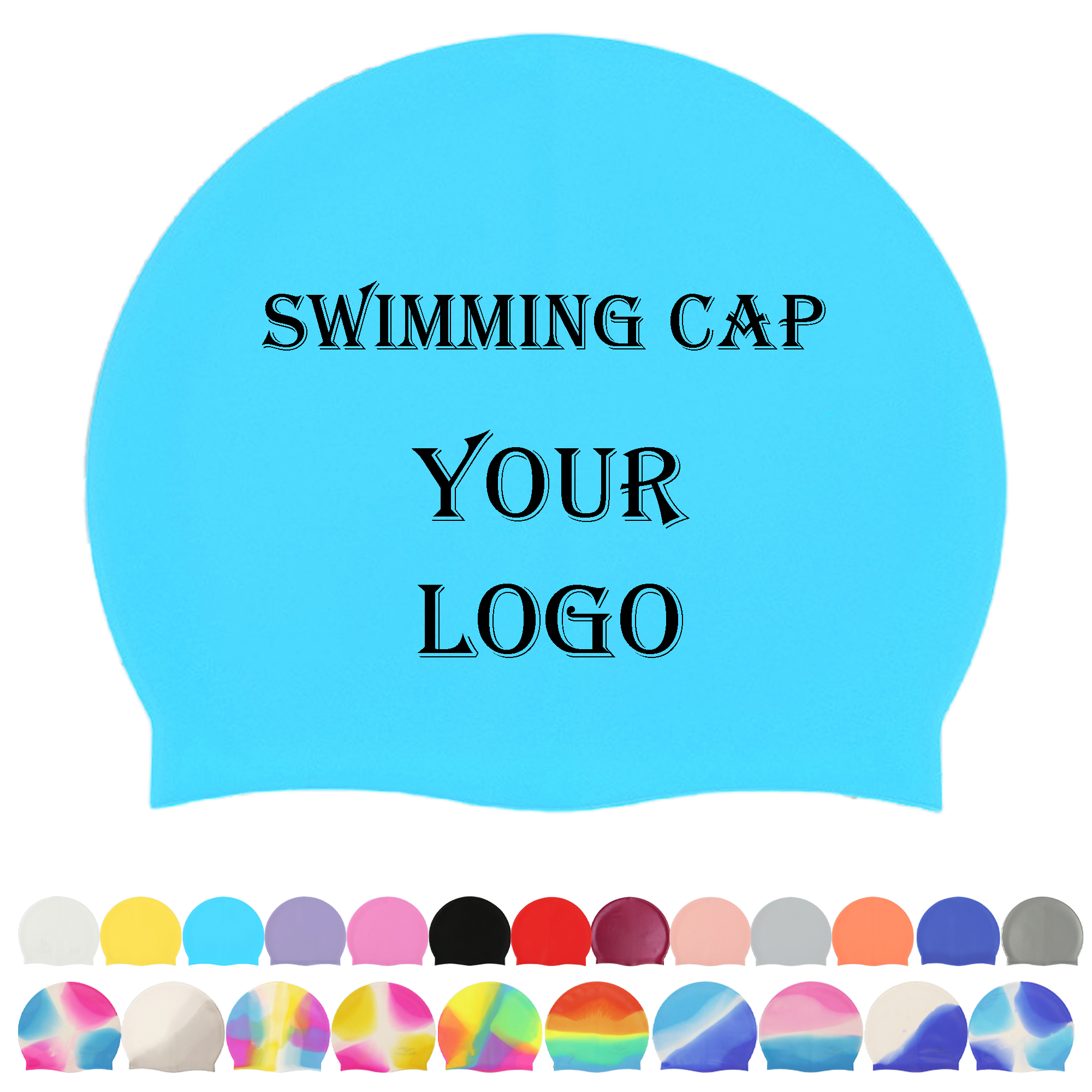 High-Quality Silicone Swim Cap MOQ 30PCS 1