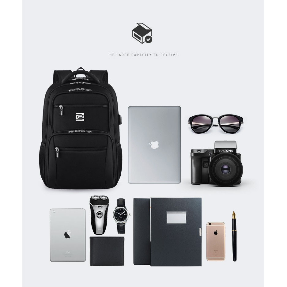 Travel Laptop Backpack Water Resistant Sturdy 15.6 Inch Backpack with USB Charging Port, College 3