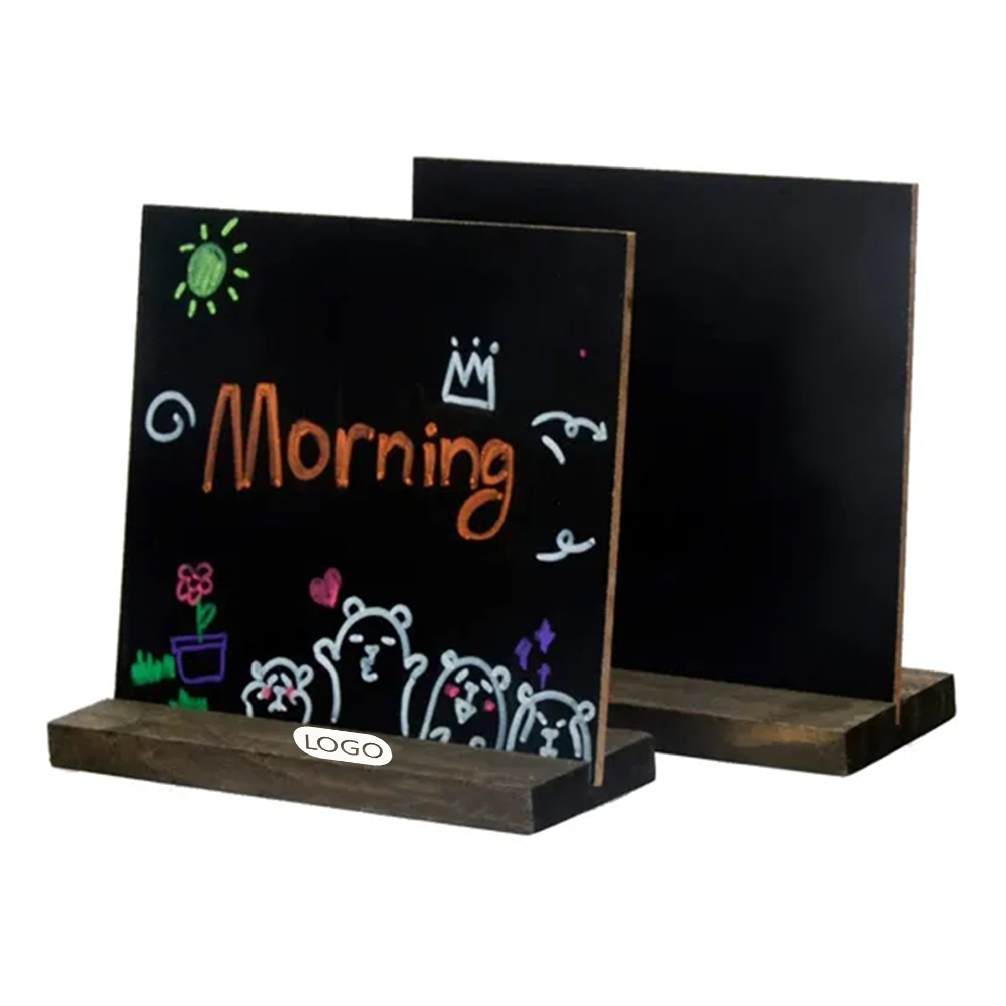 Message Chalkboard Wood Base 2
