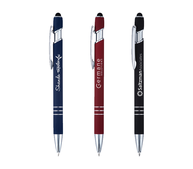 Rubberized Metal Pen with Stylus 4