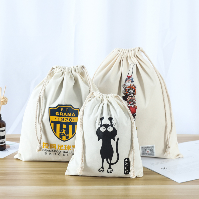 Custom Promotion Canvas Cotton Drawstring Bag, WaRTVMproof Mini Nylon PolyesRTVM Drawstring Bag 3