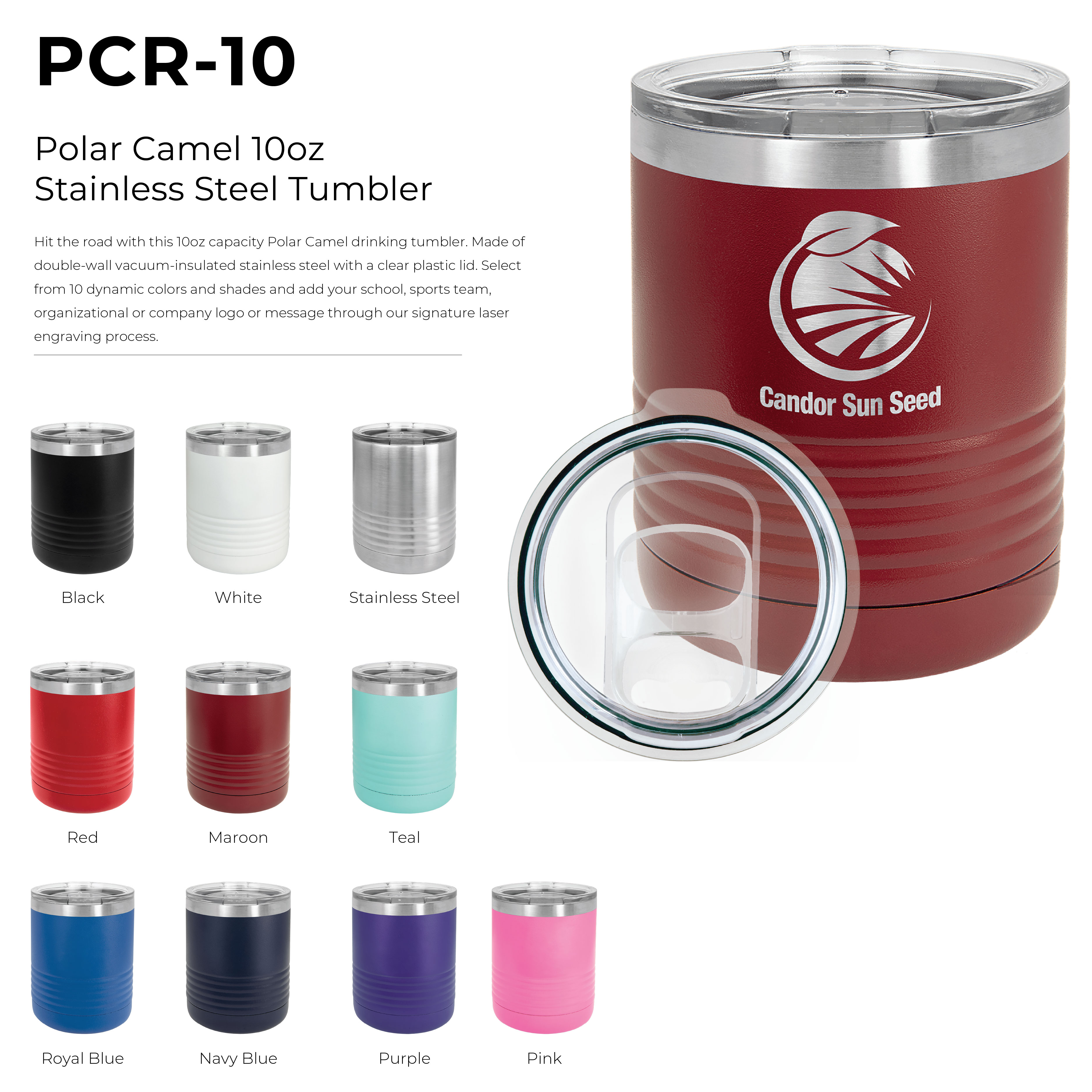 Polar Camel 10oz Stainless Steel Tumbler 15