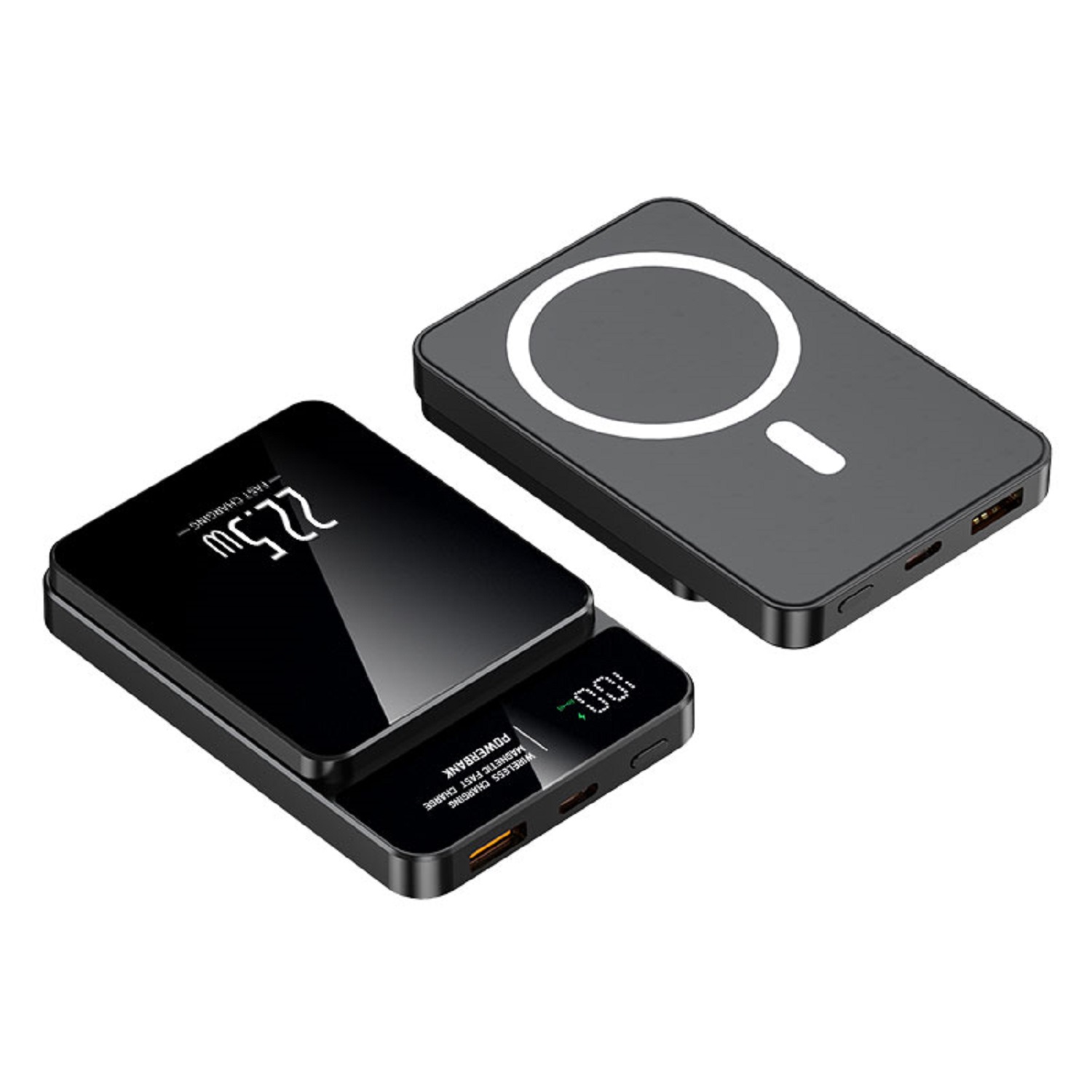 Digital Fast Charging Magnetic Wireless Power Bank - 5000 mAh 7