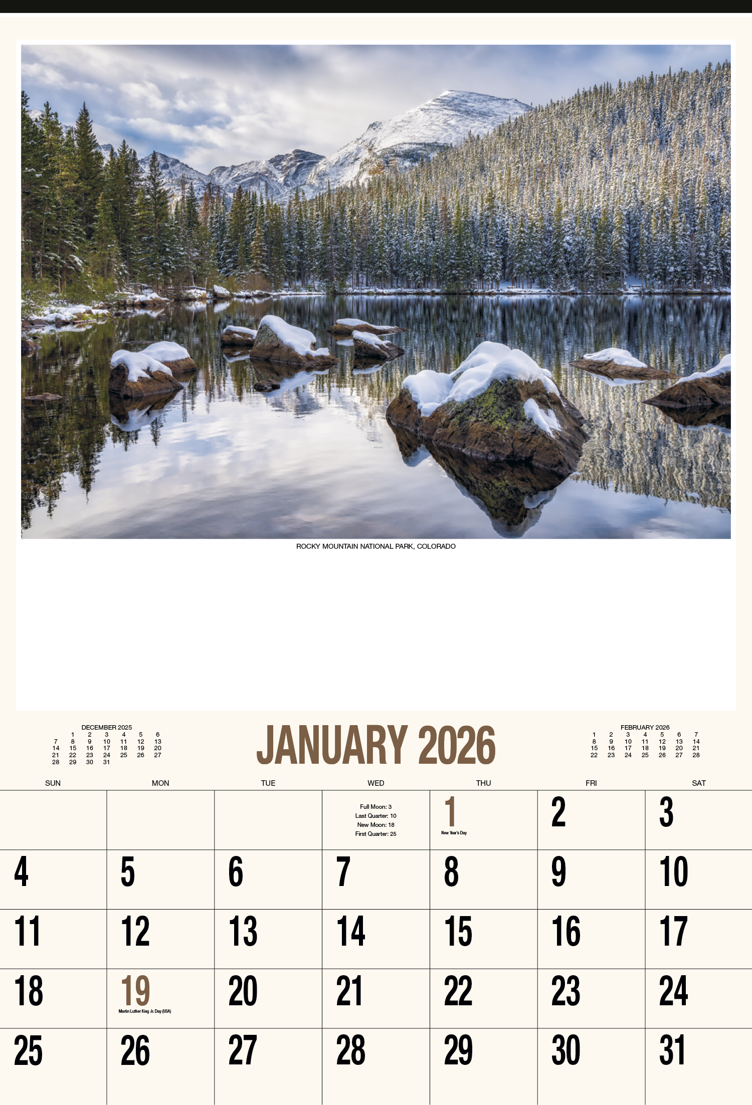 HotLine® Products Scenic America® Executive-White Ad Calendar 24