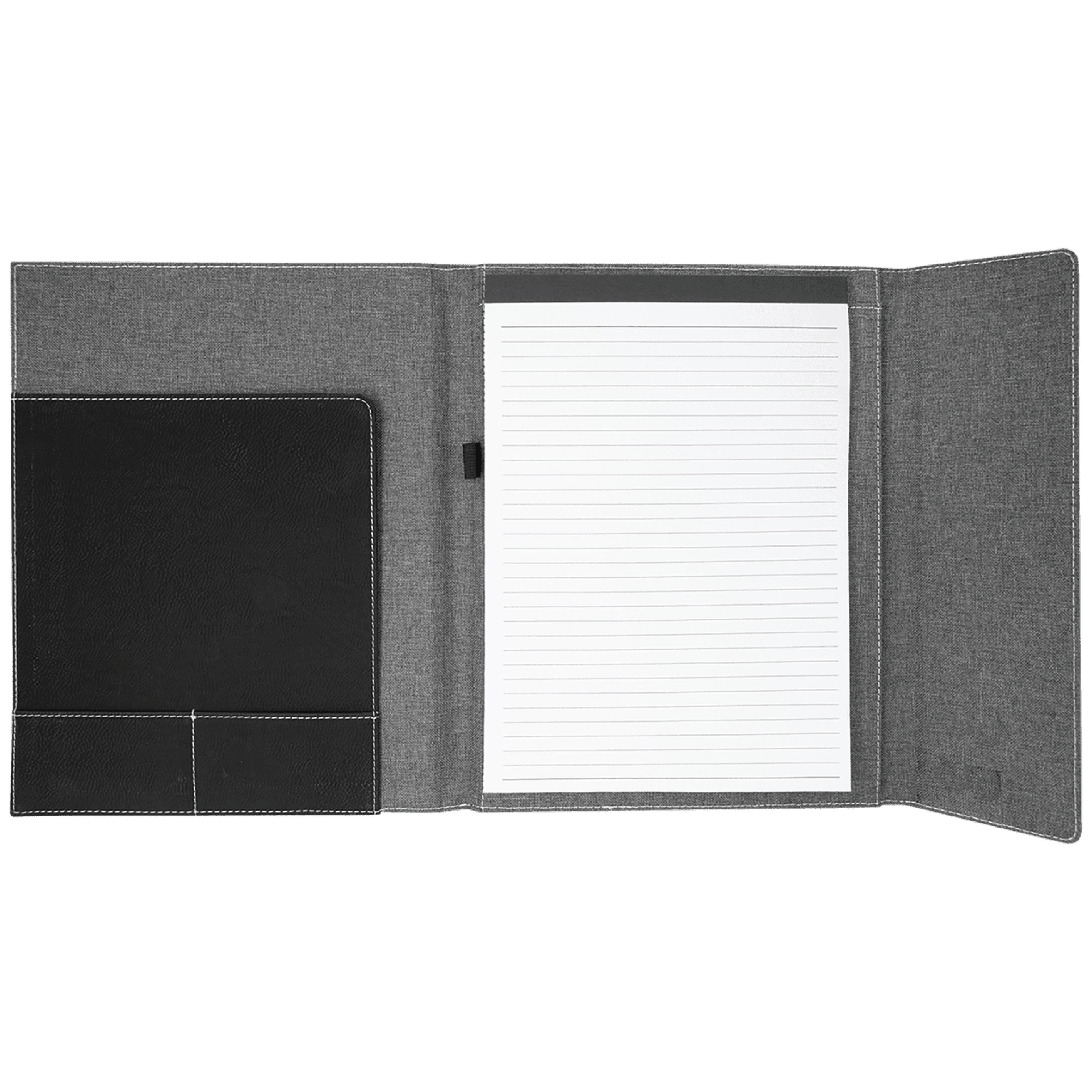 9" x 12" Black/Silver Leatherette & Gray Canvas Portfolio 3