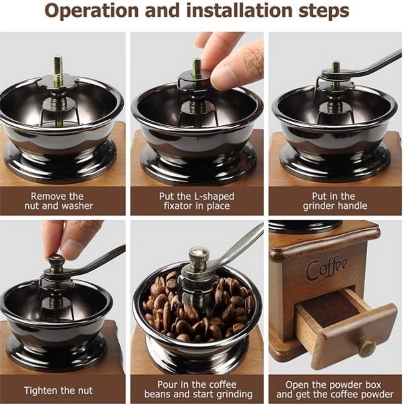 Manual Coffee Grinder, Vintage Style Great Gift 3