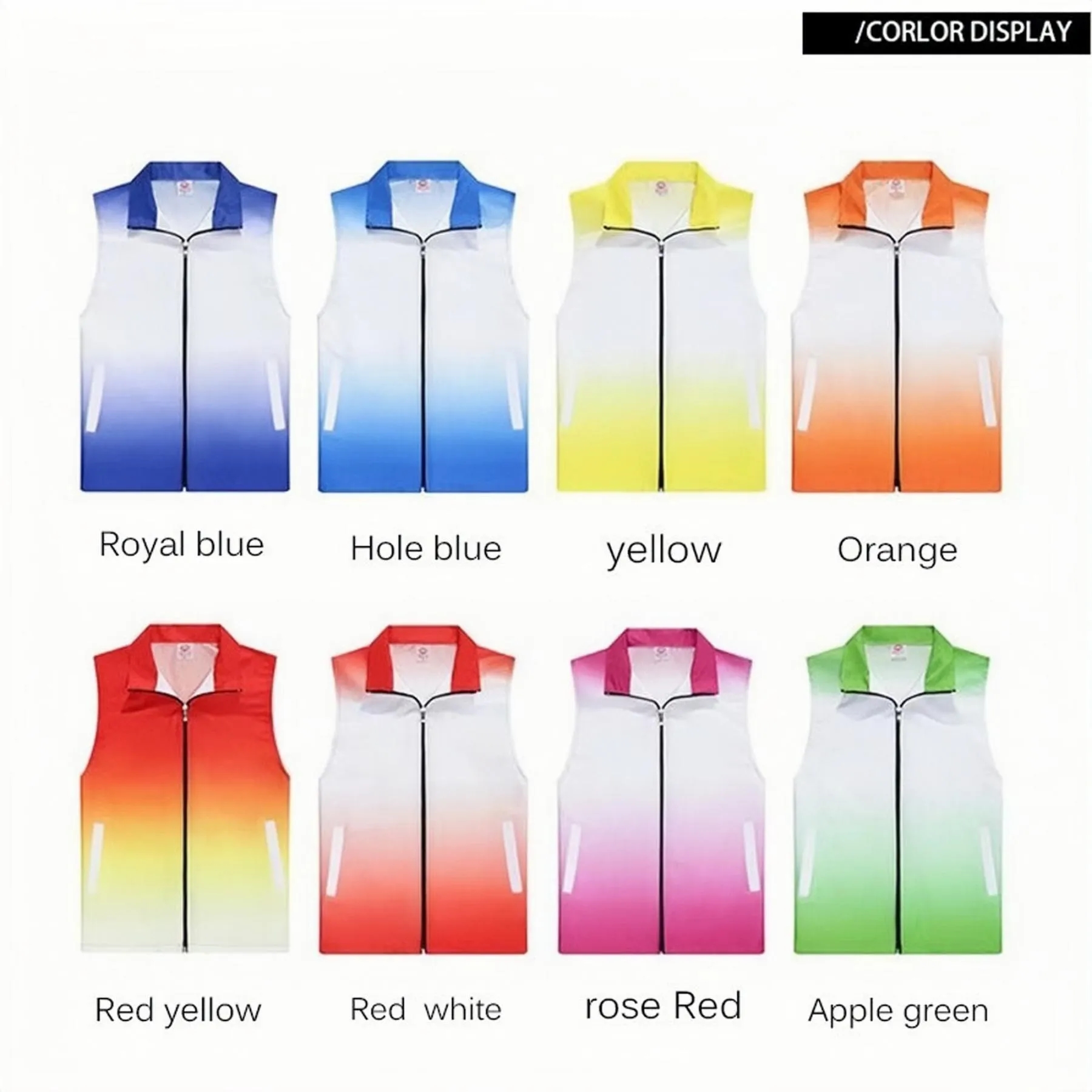 Spot Gradient Windbreaker Vest Jacket---1 color 2 sides 2 l 8