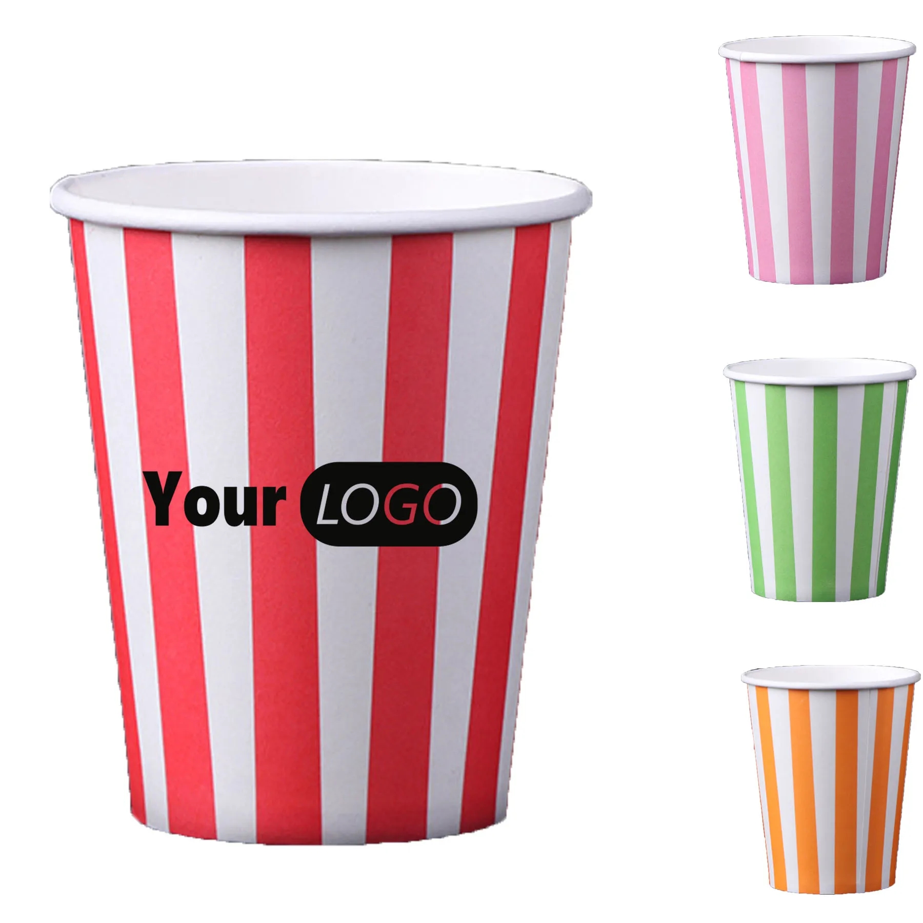Disposable Striped Colored Paper Cups 6
