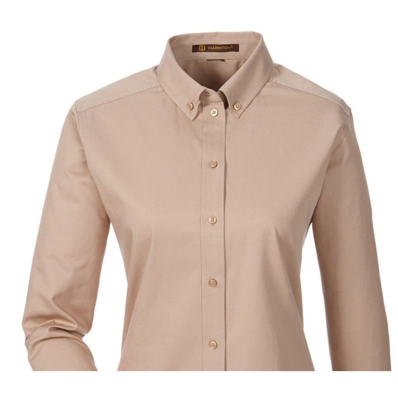 Harriton Ladies' Foundation 100% Cotton Long-Sleeve Twill Shirt With Teflon™ 4