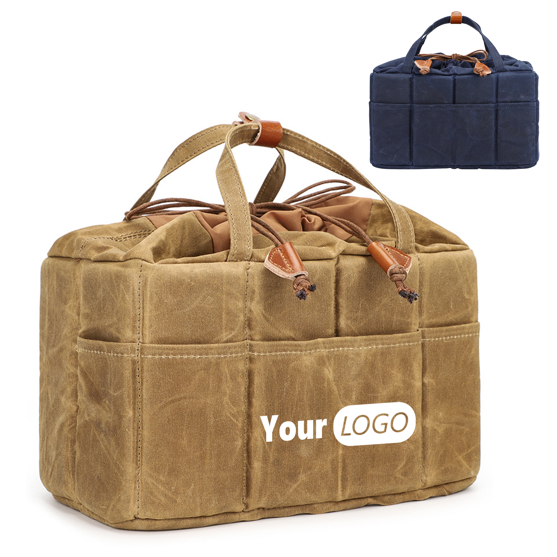Canvas drawstring electronic accessories storage bag 2