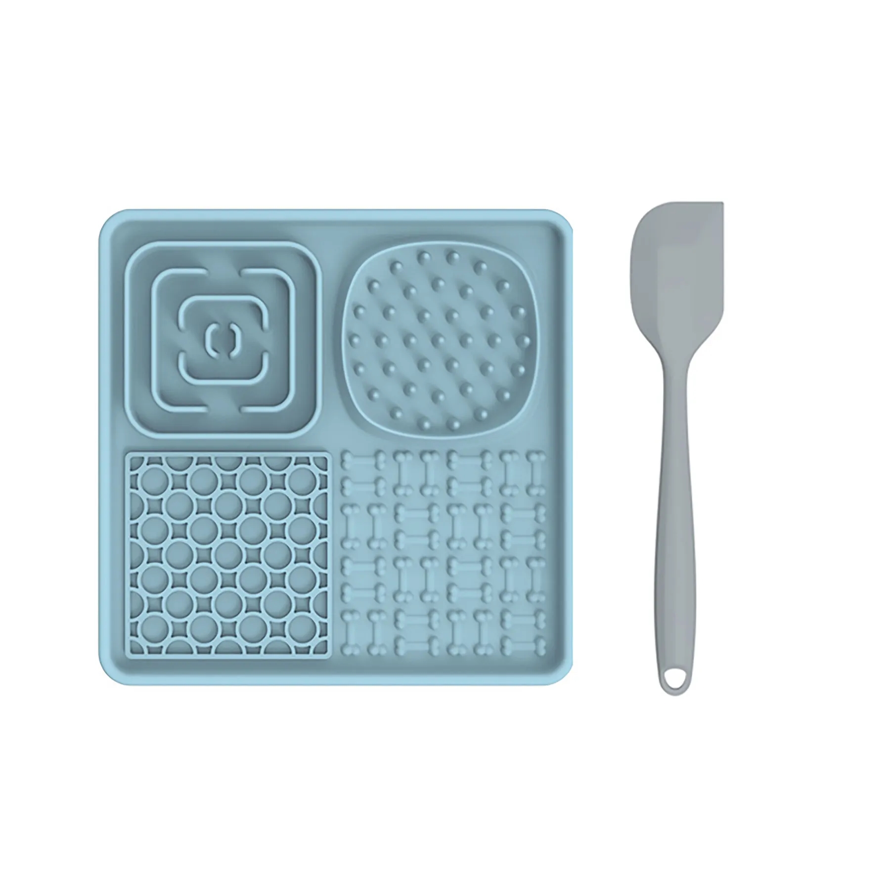 Silicone Square Pet Licking Pad With Scraper 7