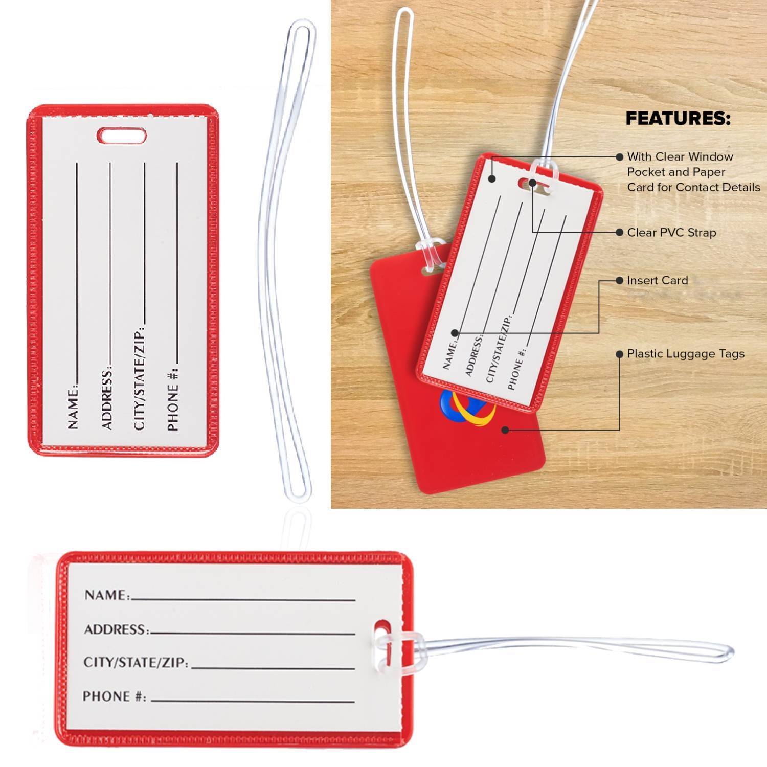 Plastic Luggage Tag with PVC Strap 19